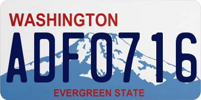 WA license plate ADF0716