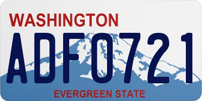 WA license plate ADF0721