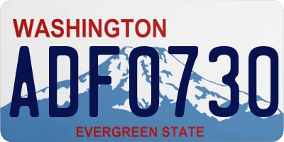 WA license plate ADF0730