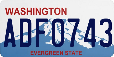 WA license plate ADF0743