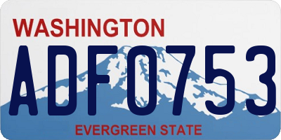 WA license plate ADF0753