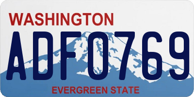 WA license plate ADF0769