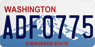 WA license plate ADF0775