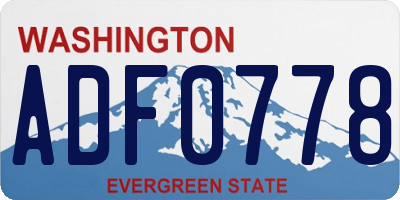 WA license plate ADF0778