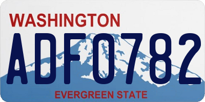 WA license plate ADF0782