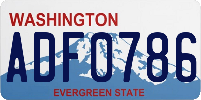 WA license plate ADF0786