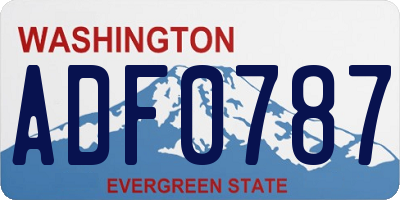 WA license plate ADF0787