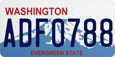 WA license plate ADF0788