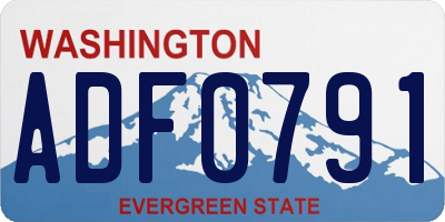 WA license plate ADF0791