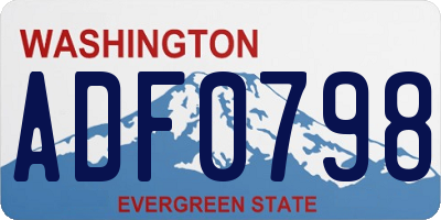 WA license plate ADF0798