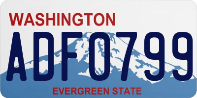 WA license plate ADF0799