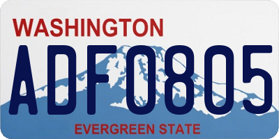 WA license plate ADF0805