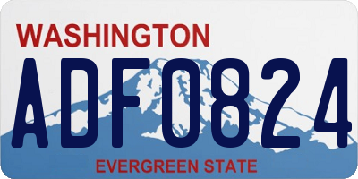 WA license plate ADF0824