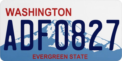WA license plate ADF0827