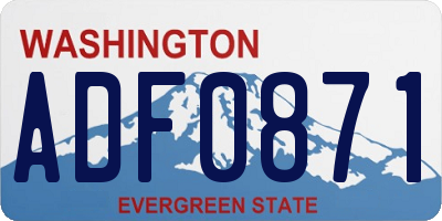WA license plate ADF0871
