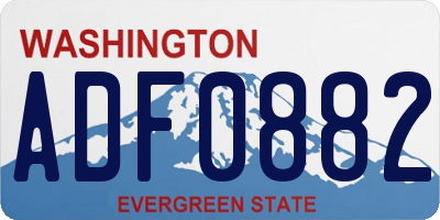 WA license plate ADF0882