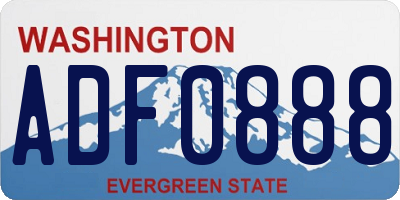 WA license plate ADF0888
