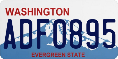WA license plate ADF0895
