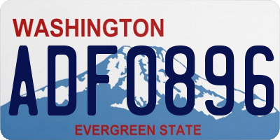 WA license plate ADF0896