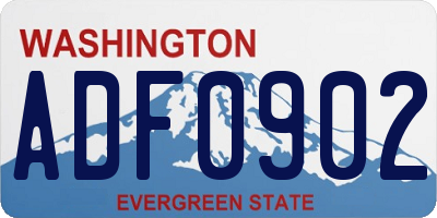 WA license plate ADF0902