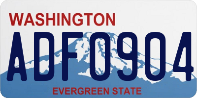 WA license plate ADF0904