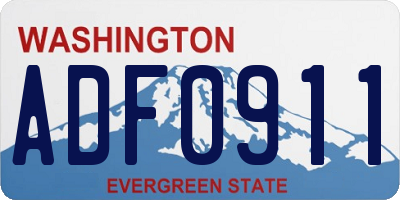 WA license plate ADF0911