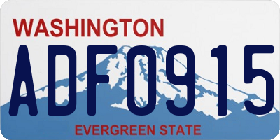 WA license plate ADF0915
