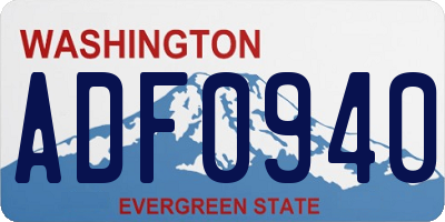 WA license plate ADF0940