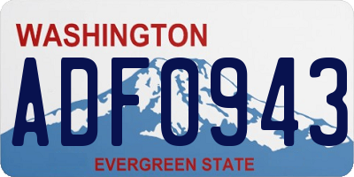 WA license plate ADF0943