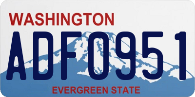 WA license plate ADF0951