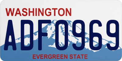 WA license plate ADF0969