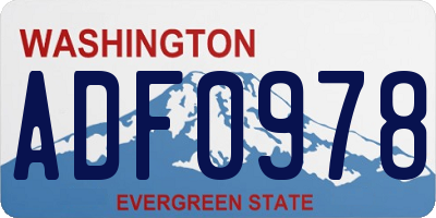 WA license plate ADF0978