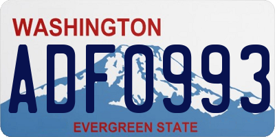 WA license plate ADF0993