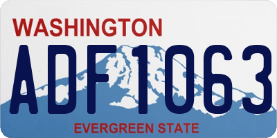 WA license plate ADF1063