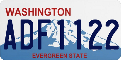 WA license plate ADF1122