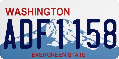 WA license plate ADF1158