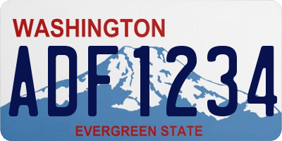 WA license plate ADF1234