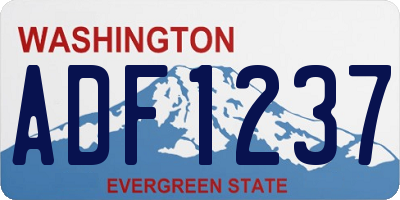 WA license plate ADF1237