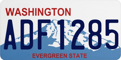WA license plate ADF1285