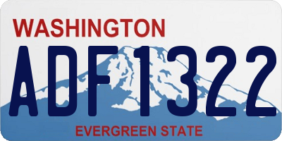 WA license plate ADF1322