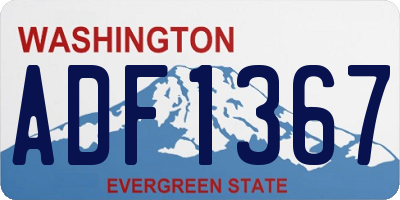 WA license plate ADF1367