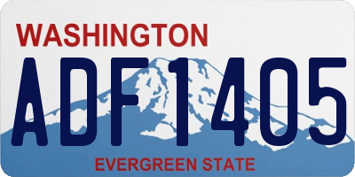 WA license plate ADF1405