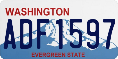 WA license plate ADF1597