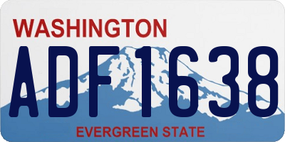 WA license plate ADF1638