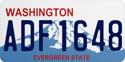 WA license plate ADF1648