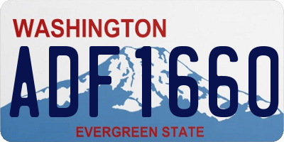 WA license plate ADF1660