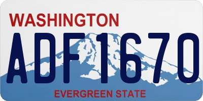 WA license plate ADF1670