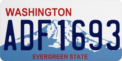WA license plate ADF1693