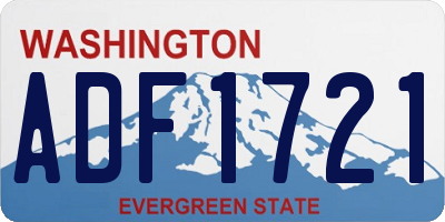 WA license plate ADF1721