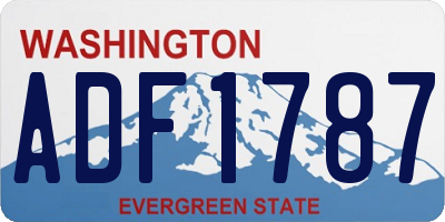WA license plate ADF1787
